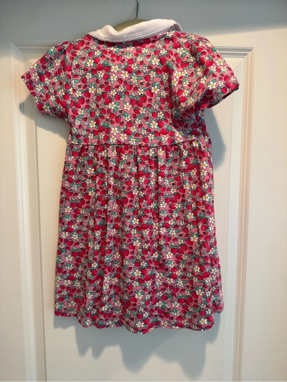JoJo Maman Bébé Pink Strawberry & Floral Polo Dress